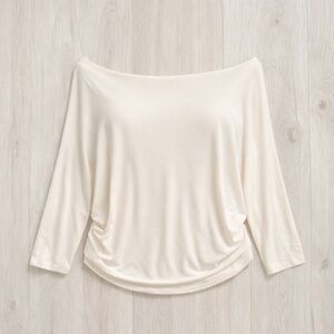 Boatneck Dolman Sleeve Tunic in Ivory